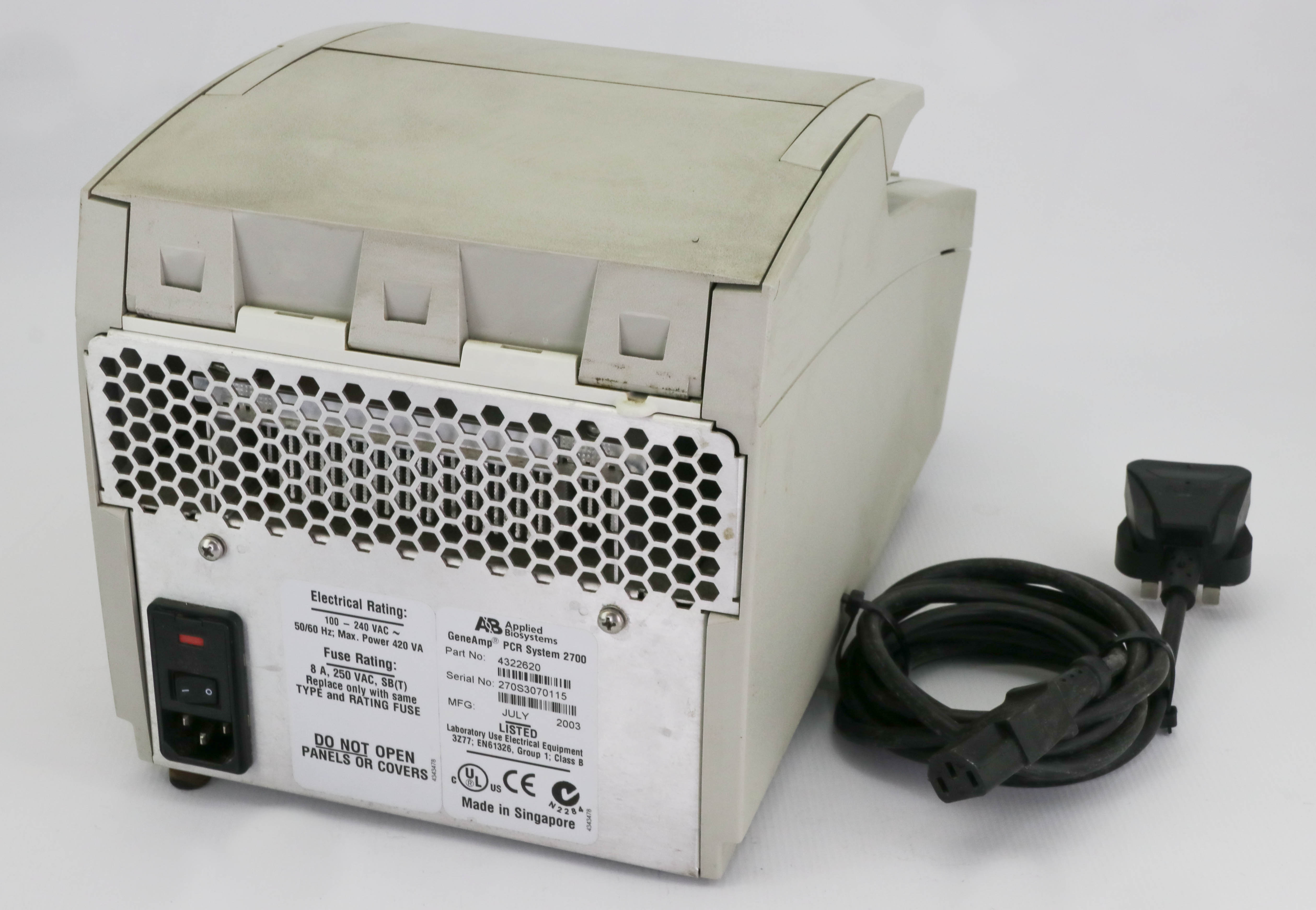 12827 APPLIED BIOSYSTEMS GENEAMP PCR SYSTEM 2700 4322620 | eBay